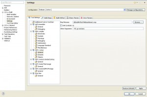 Ustawienia projektu - włączenie gc-sections